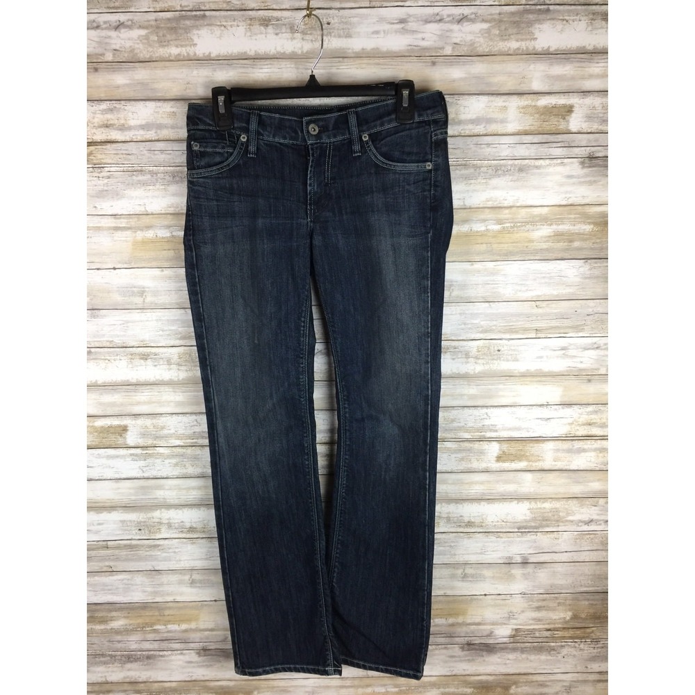 James Jeans Denim Women's Size 27 Jimmy Med Wash Blue Jeans Dry Aged Made in USA